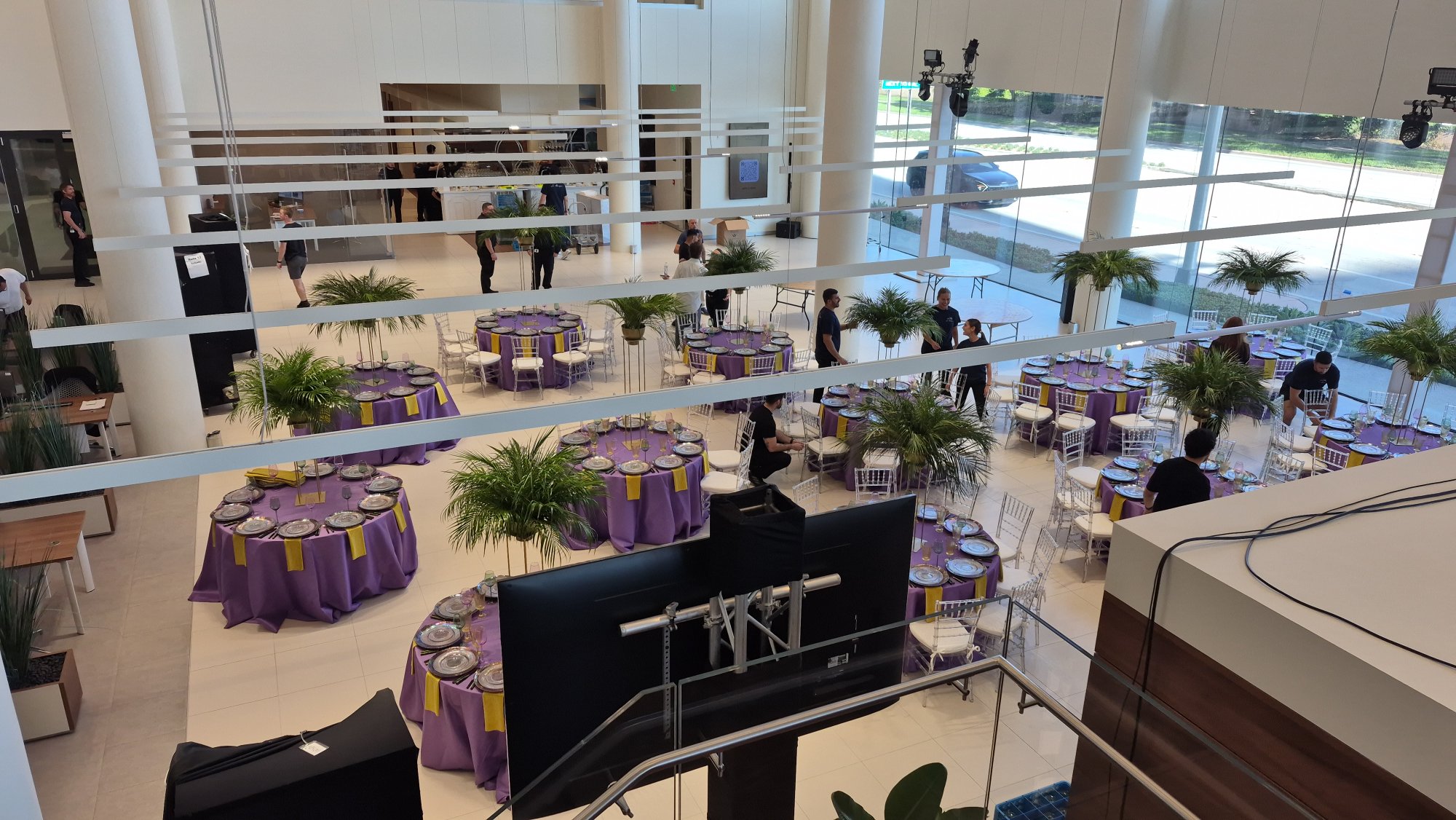 Venue setup — panoramic view, Land Rover Coral Gables showroom