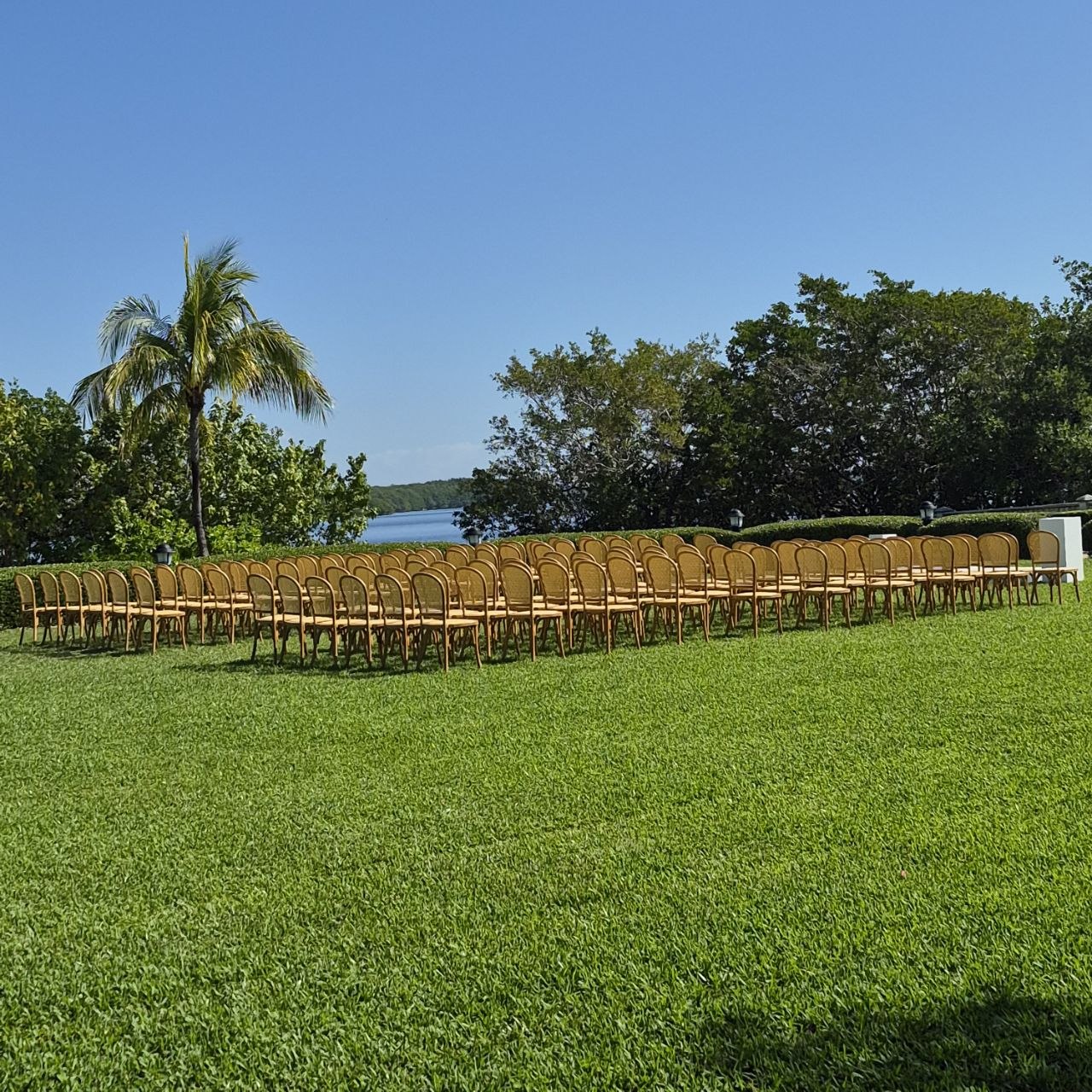 Chair rows — waterfront lawn