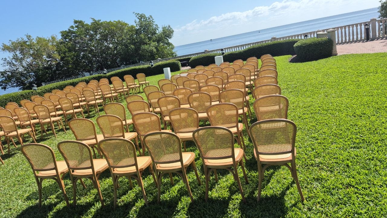 Full ceremony layout — ocean view