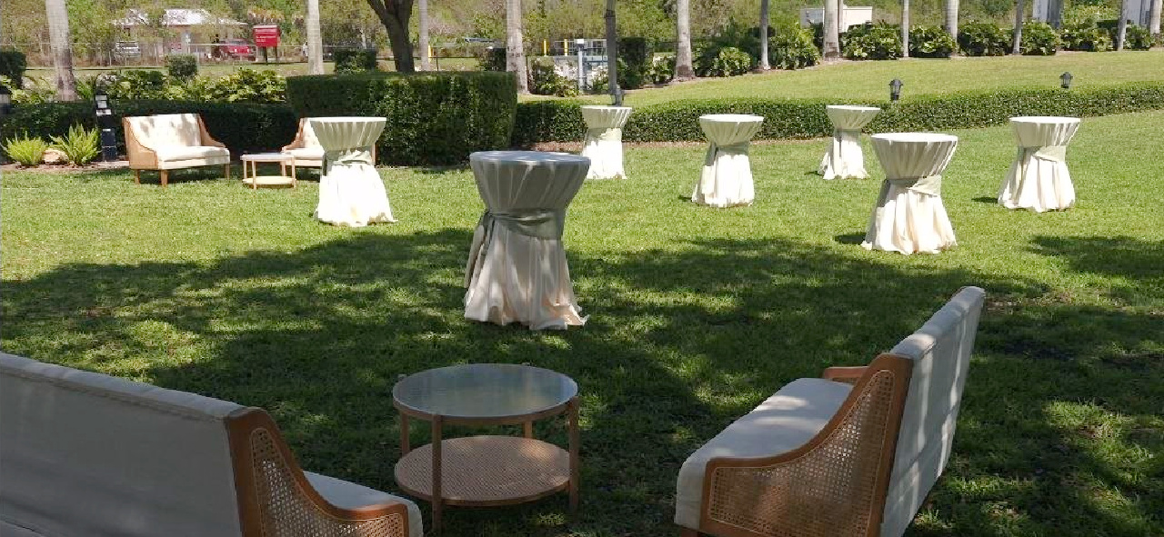 Reception layout — tables and dance floor